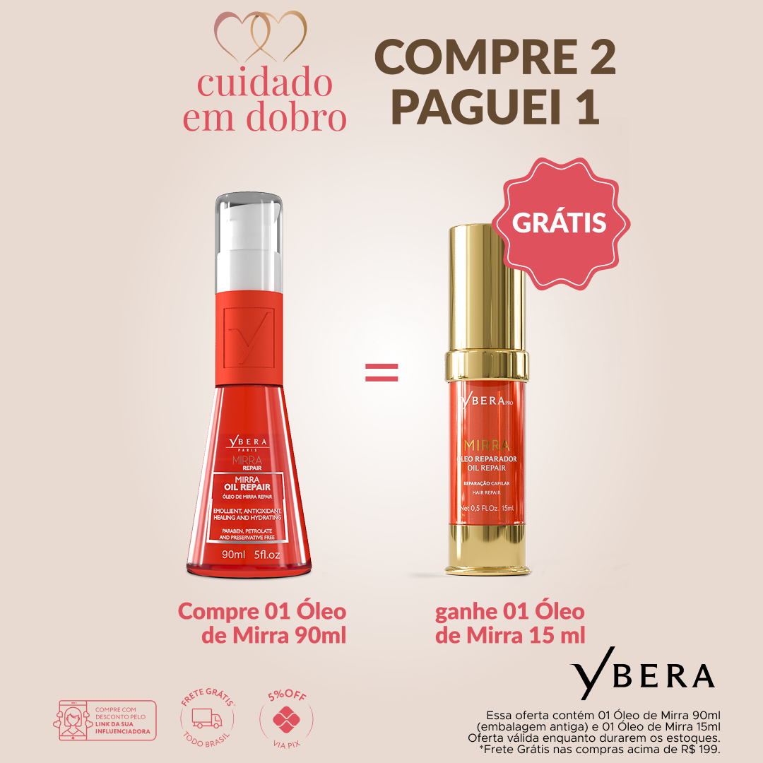 COMPRE 2 PEGUE 1. Compre 1 Óleo de Mirra 90ml GANHE 1 Óleo de Mirra de 15ml